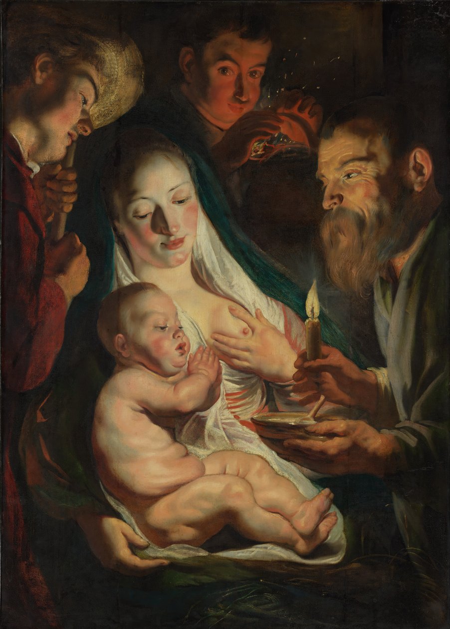 A Sagrada Família com Pastores, 1616. de Jacob Jordaens