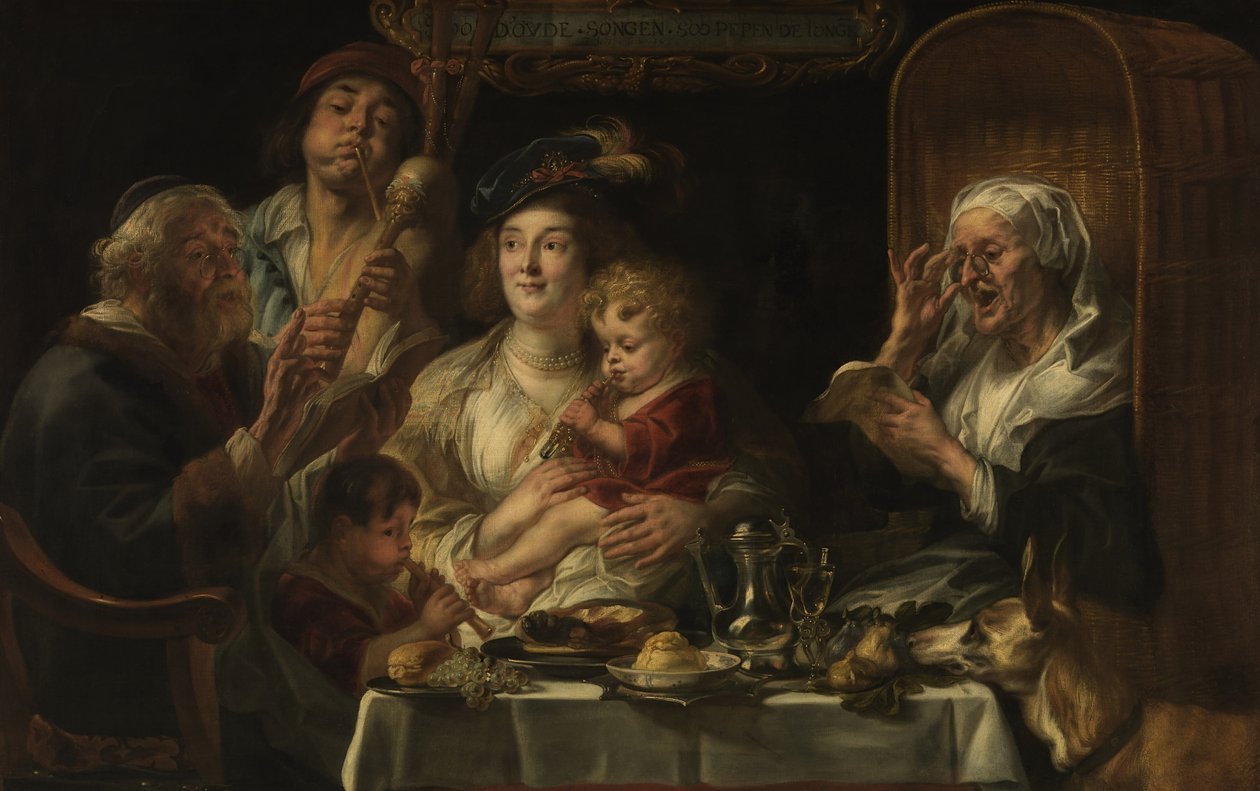The Old Folks Sing, The Young Folks Chirp de Jacob Jordaens