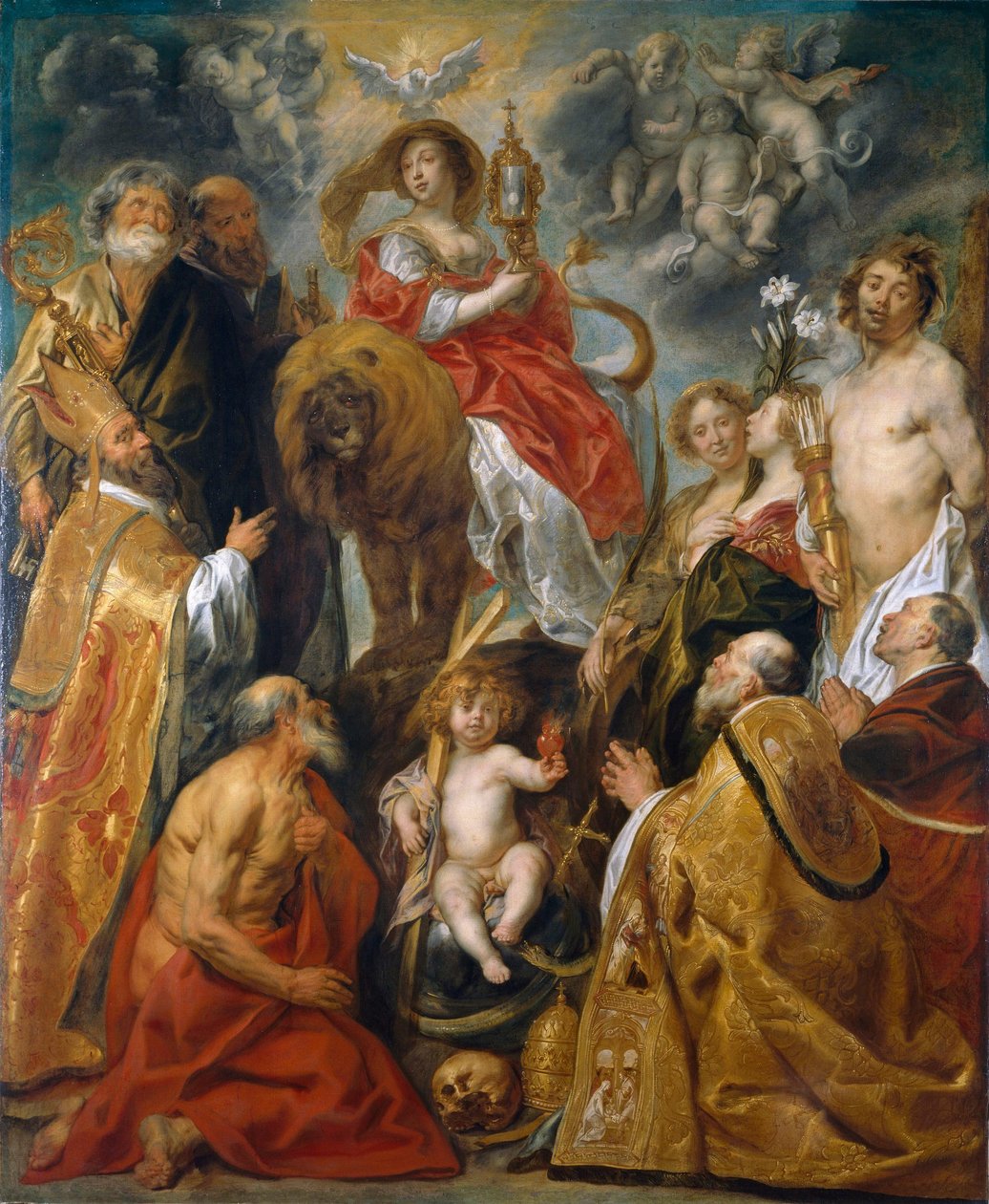 A veneração da Eucaristia de Jacob Jordaens