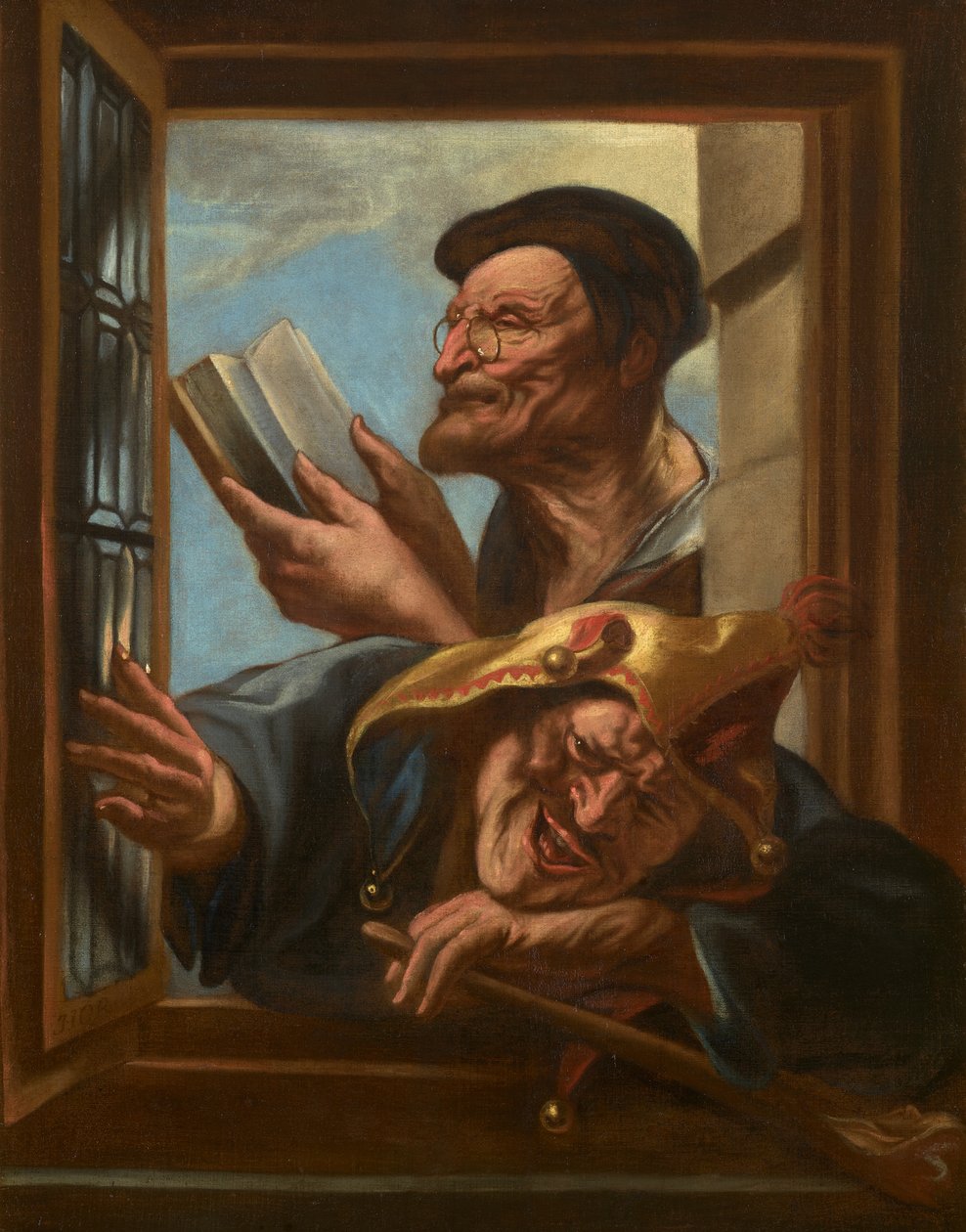 O sábio e o bobo da corte de Jacob Jordaens