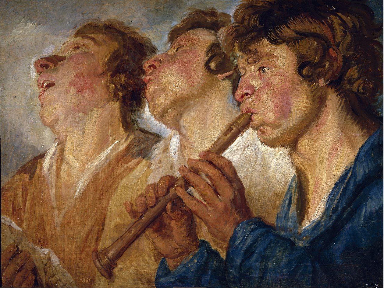 Três Buskers de Jacob Jordaens