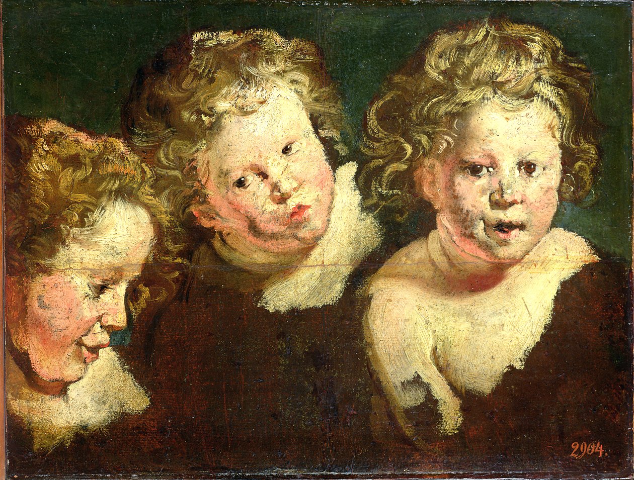 Três cabeças de crianças, c.1618 de Jacob Jordaens