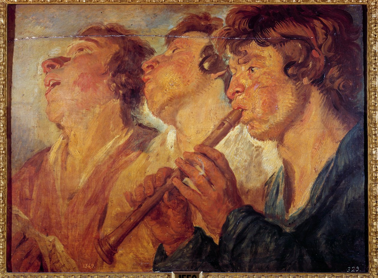 Três músicos viajantes Pintura de Jacob Jordaens (1593-1678) (ec.flam.) Século XVII Madrid, Museu do Prado de Jacob Jordaens