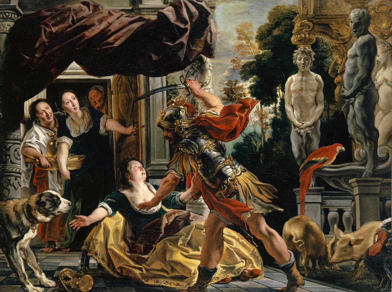 Ulisses ameaçando Circe, c.1630-35 de Jacob Jordaens