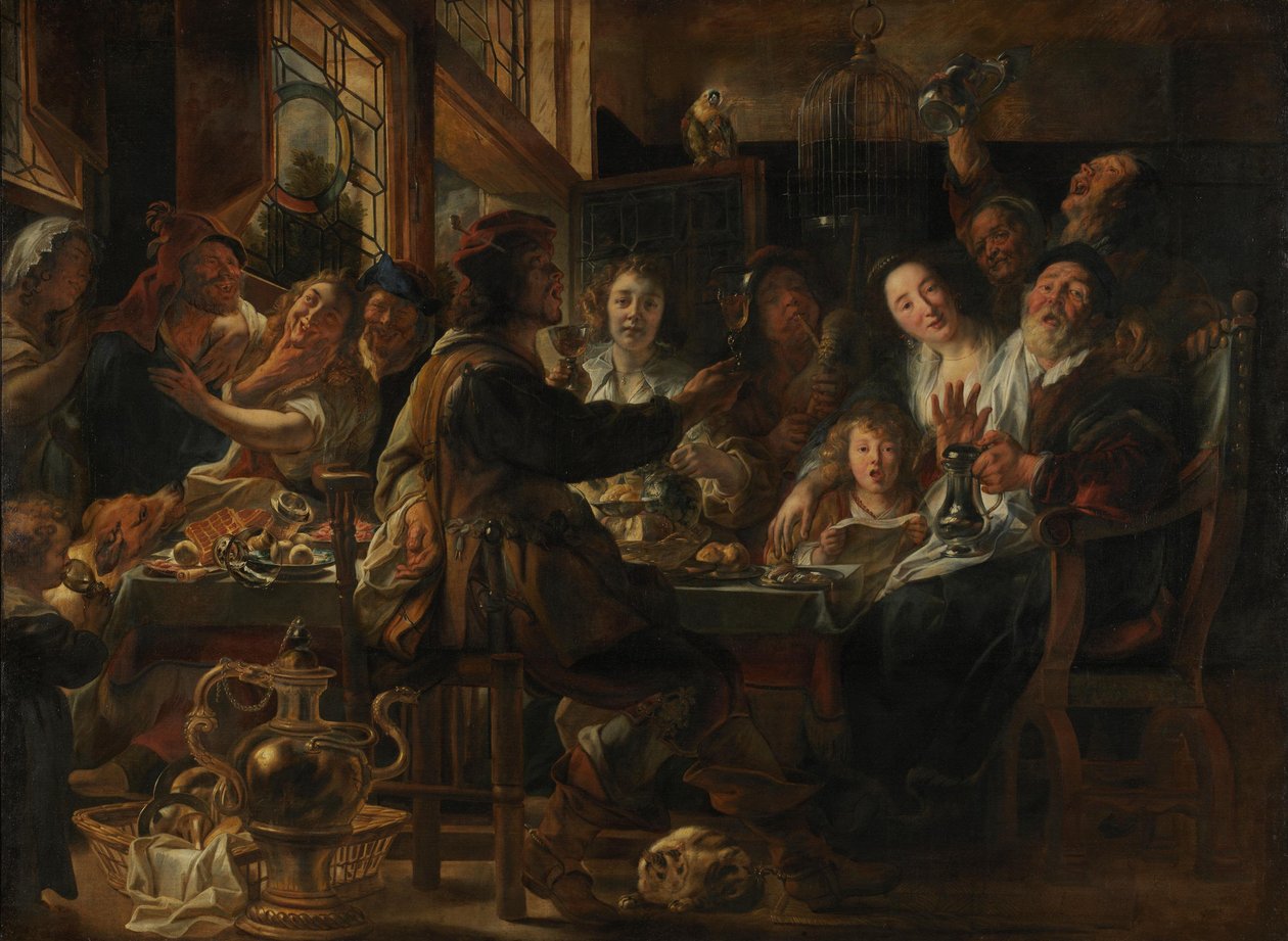 Como cantam os velhos, assim chilreiam os jovens de Jacob Jordaens