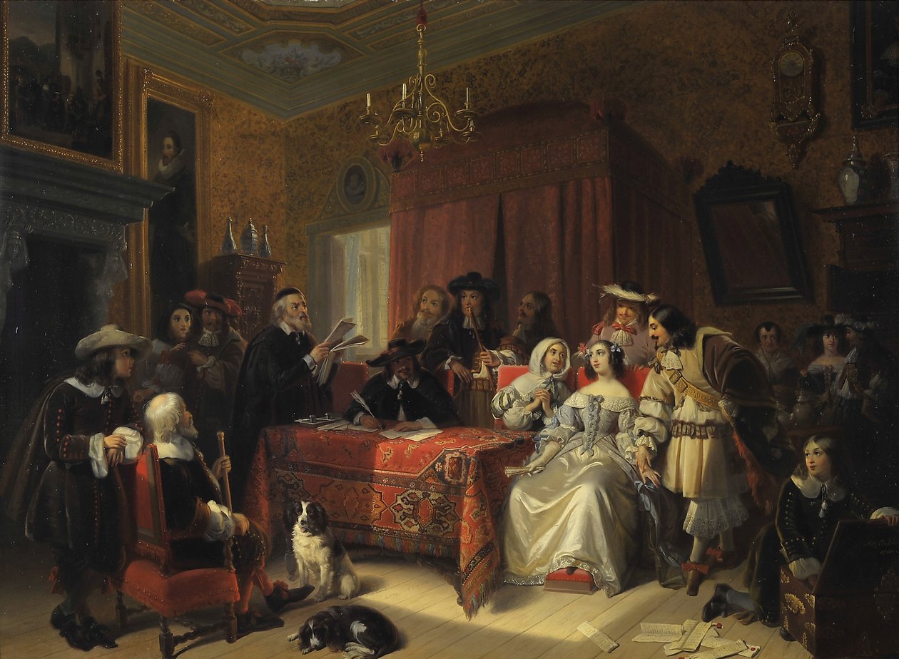 Leitura de um testamento de Jacob Joseph Eckhout