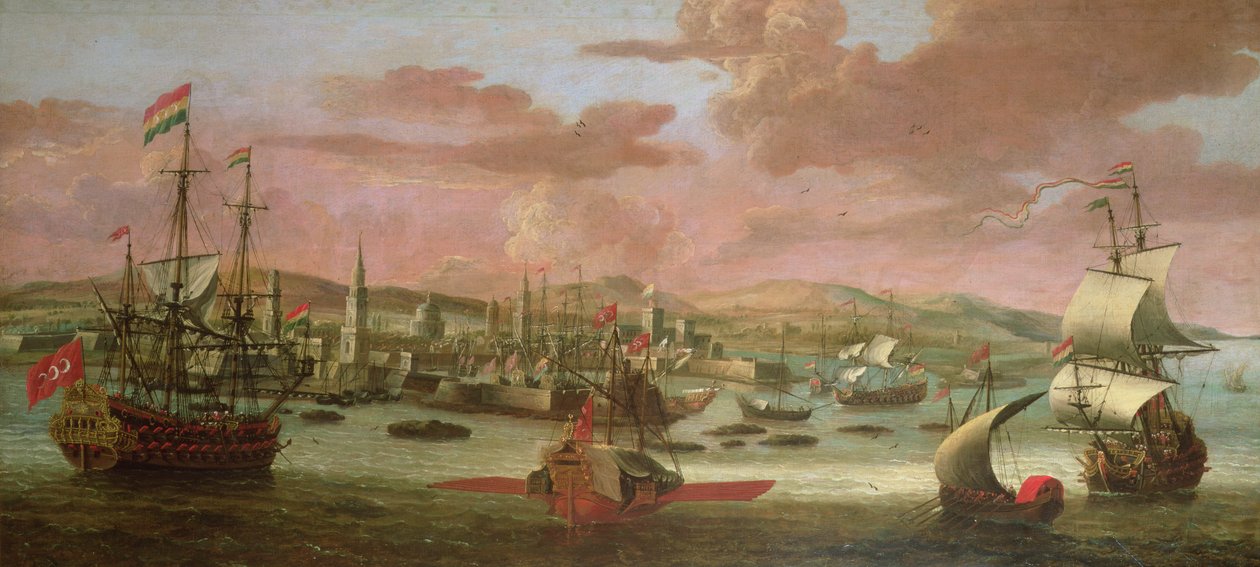 Men-o "holandês - guerra e galés turcas perto de Constantinopla de Jacob Knyff