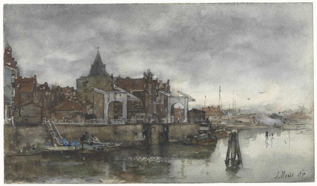 O exterior com o Schreierstoren em Amsterdã de Jacob Maris