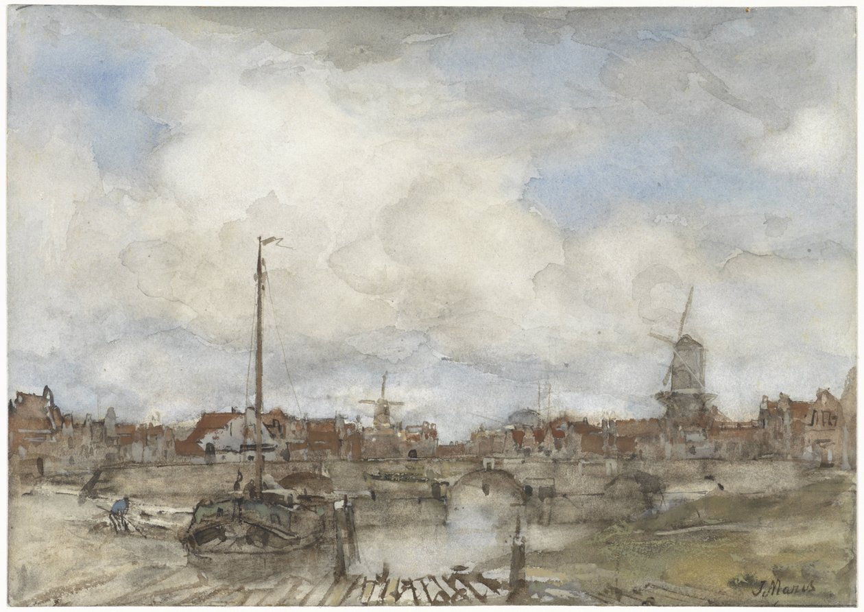 Vista de uma cidade de Jacob Maris
