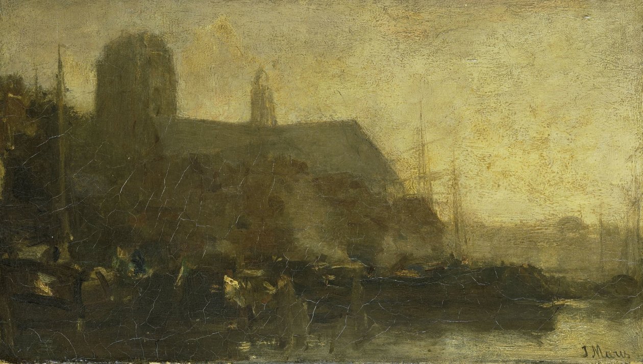 Navios no porto de Dordrecht de Jacob Maris