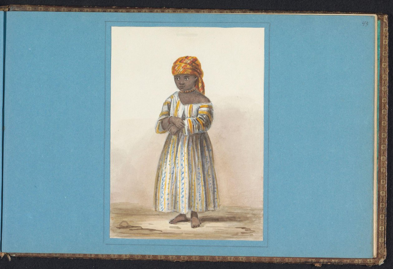 Retrato de Affie Affie 59 de dezembro (título no objeto) Álbum com desenhos do Suriname, p.43 (50) (título da série) de Jacob Marius Adriaan Martini van Geffen