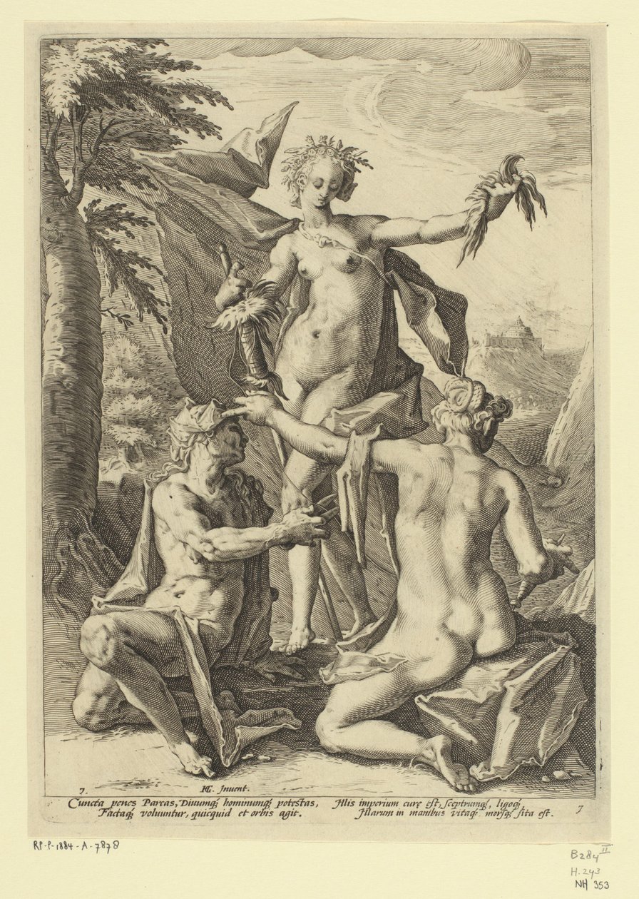 Três deusas arranjadoras
Representações mitológicas e alegóricas (título da série) de Jacob Matham (attributed to)
