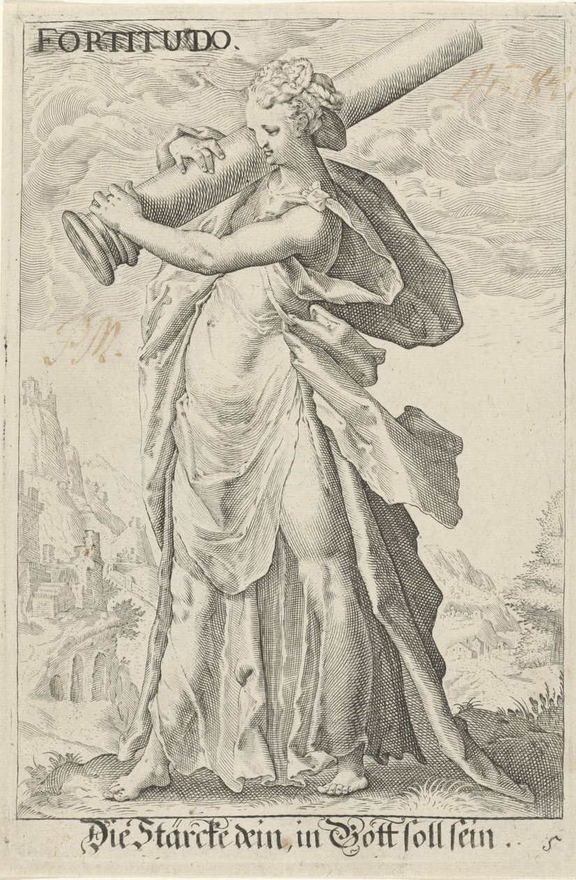 Kracht (Força) Força (título no objeto) de Jacob Matham (attributed to)