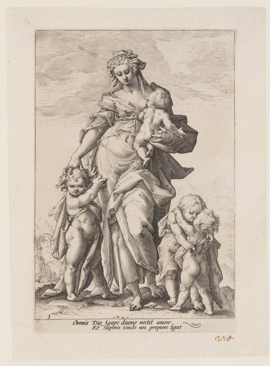Caridade, de As Virtudes de Jacob Matham