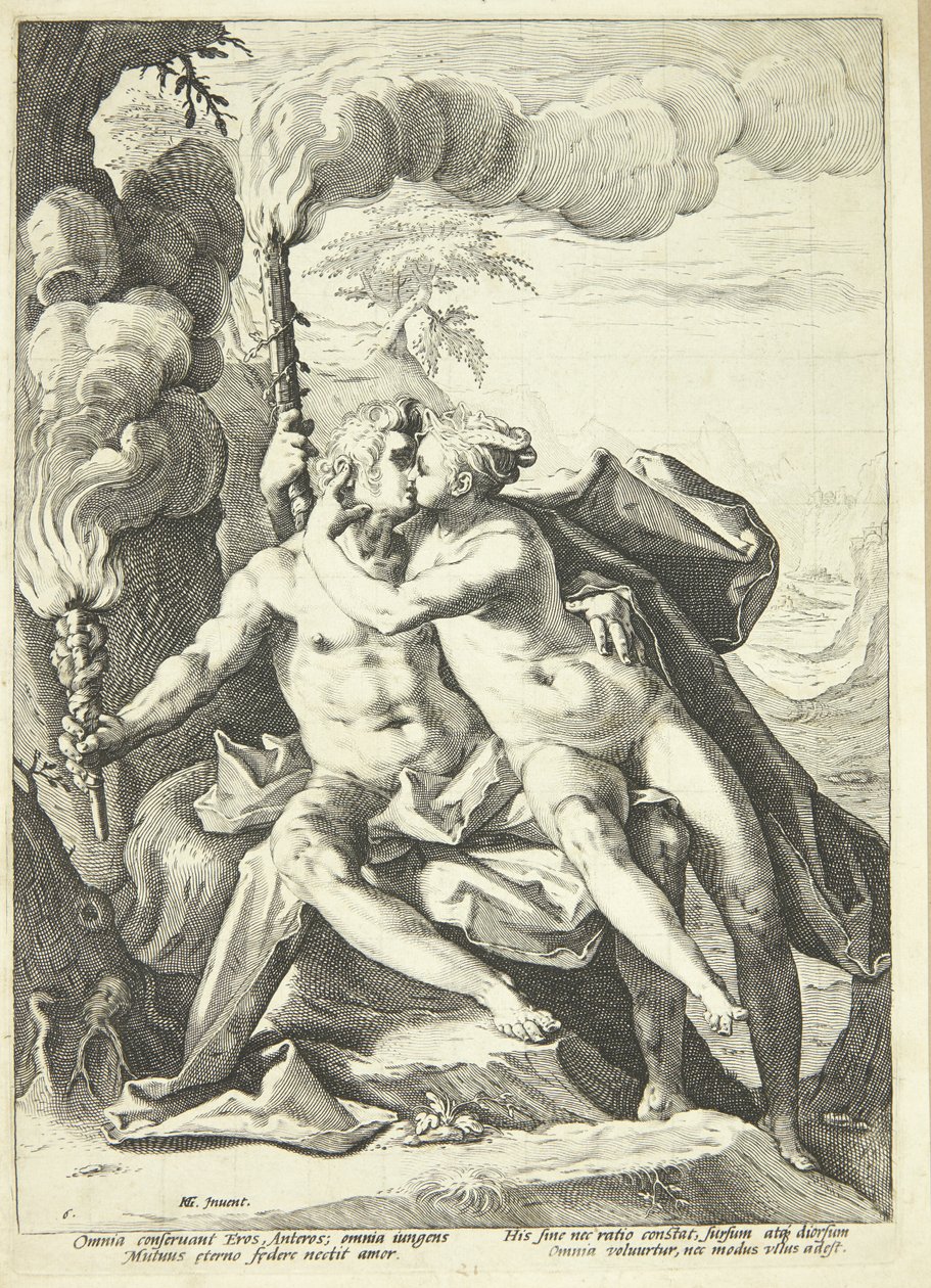 Eros e Anteros de Jacob Matham