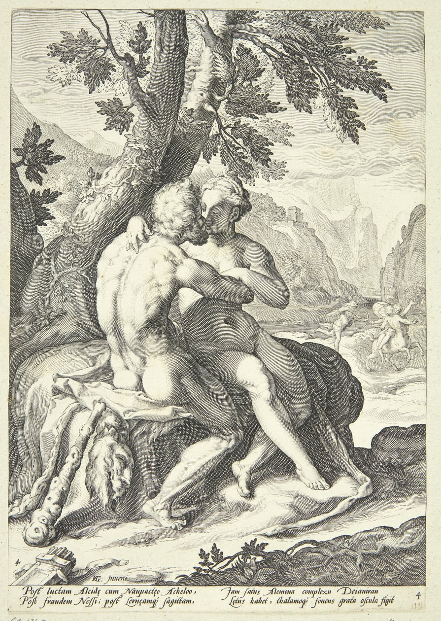 Hércules e Dejanira de Jacob Matham
