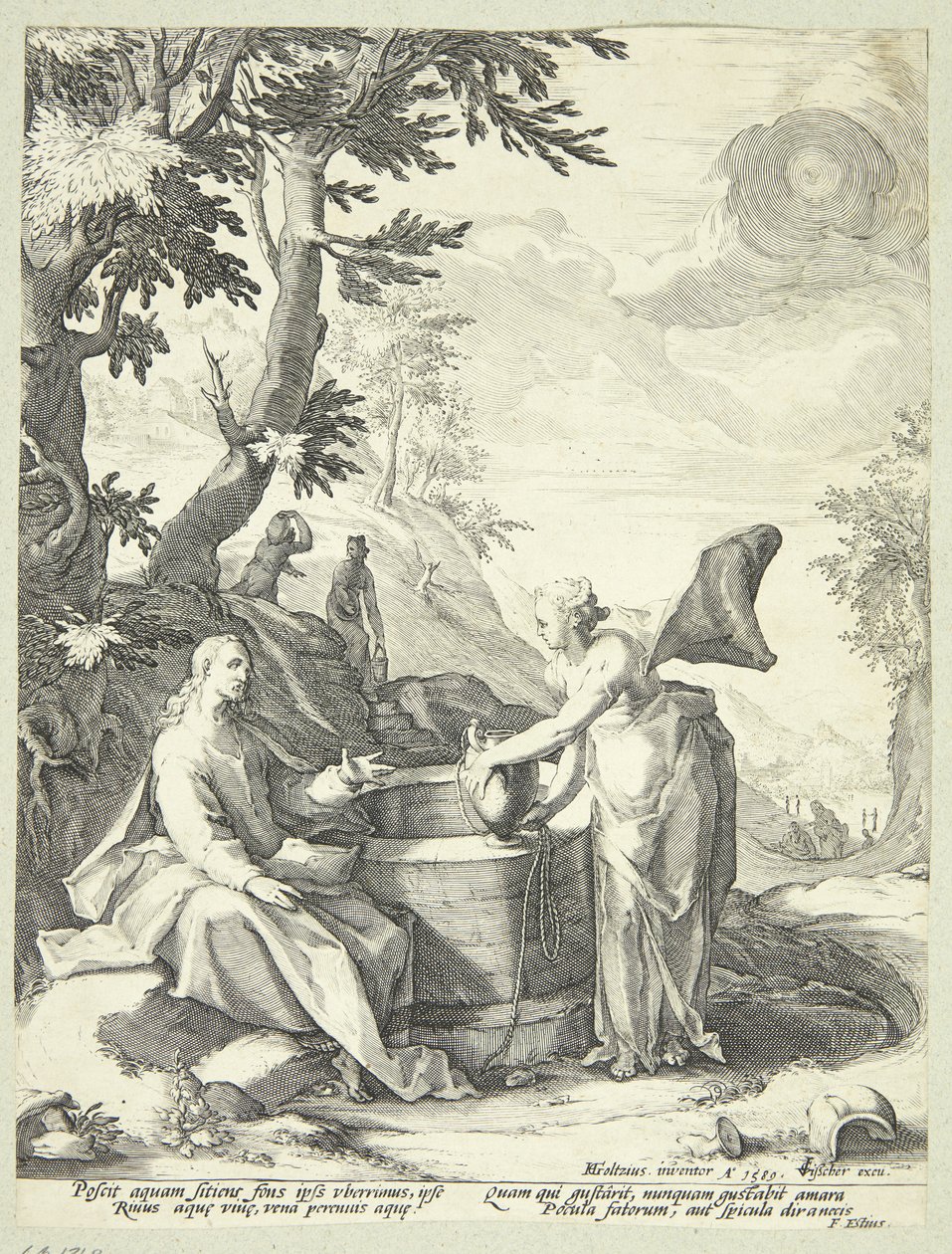 Jesus e a mulher samaritana de Jacob Matham