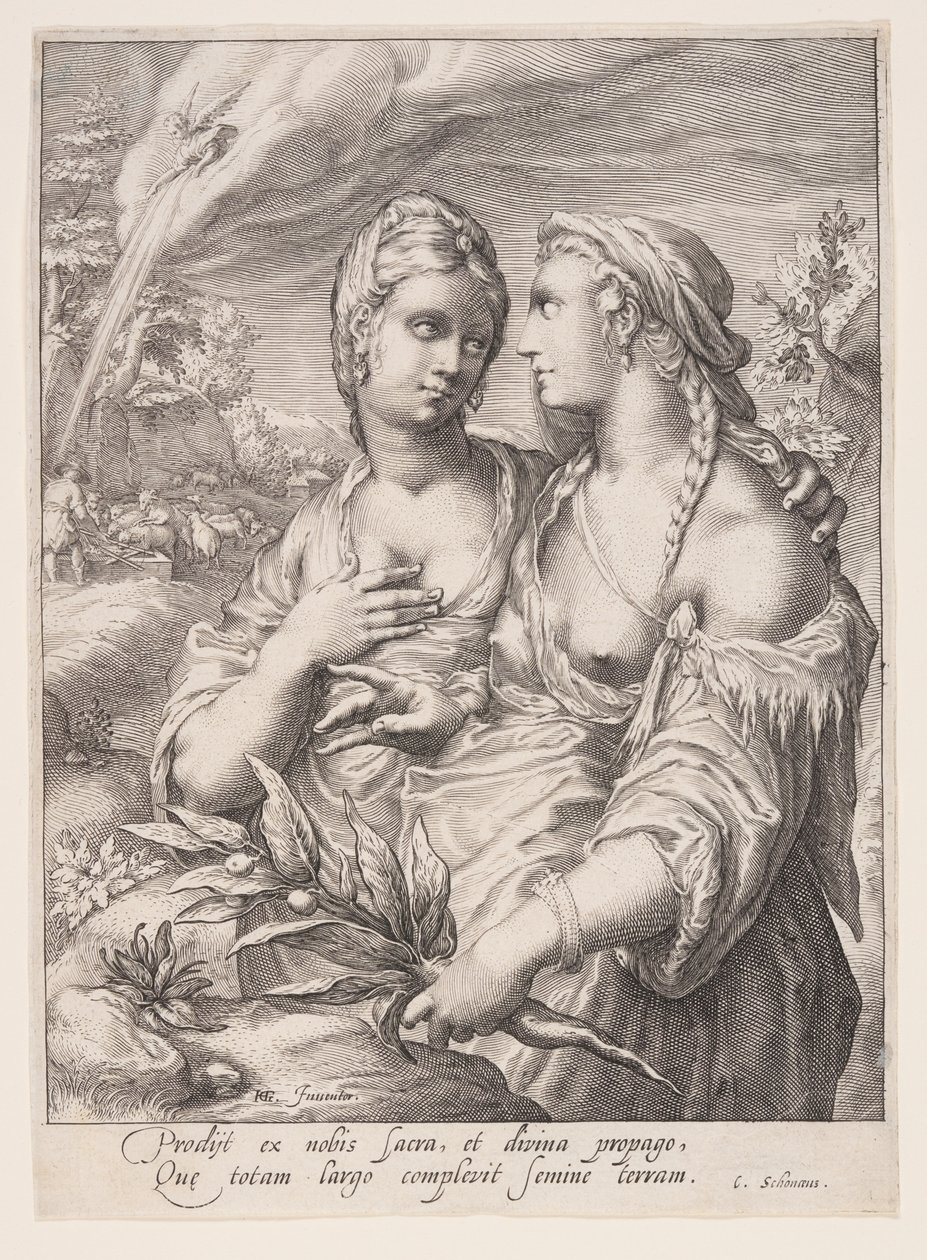 Léa e Raquel, de As Mulheres dos Patriarcas de Jacob Matham