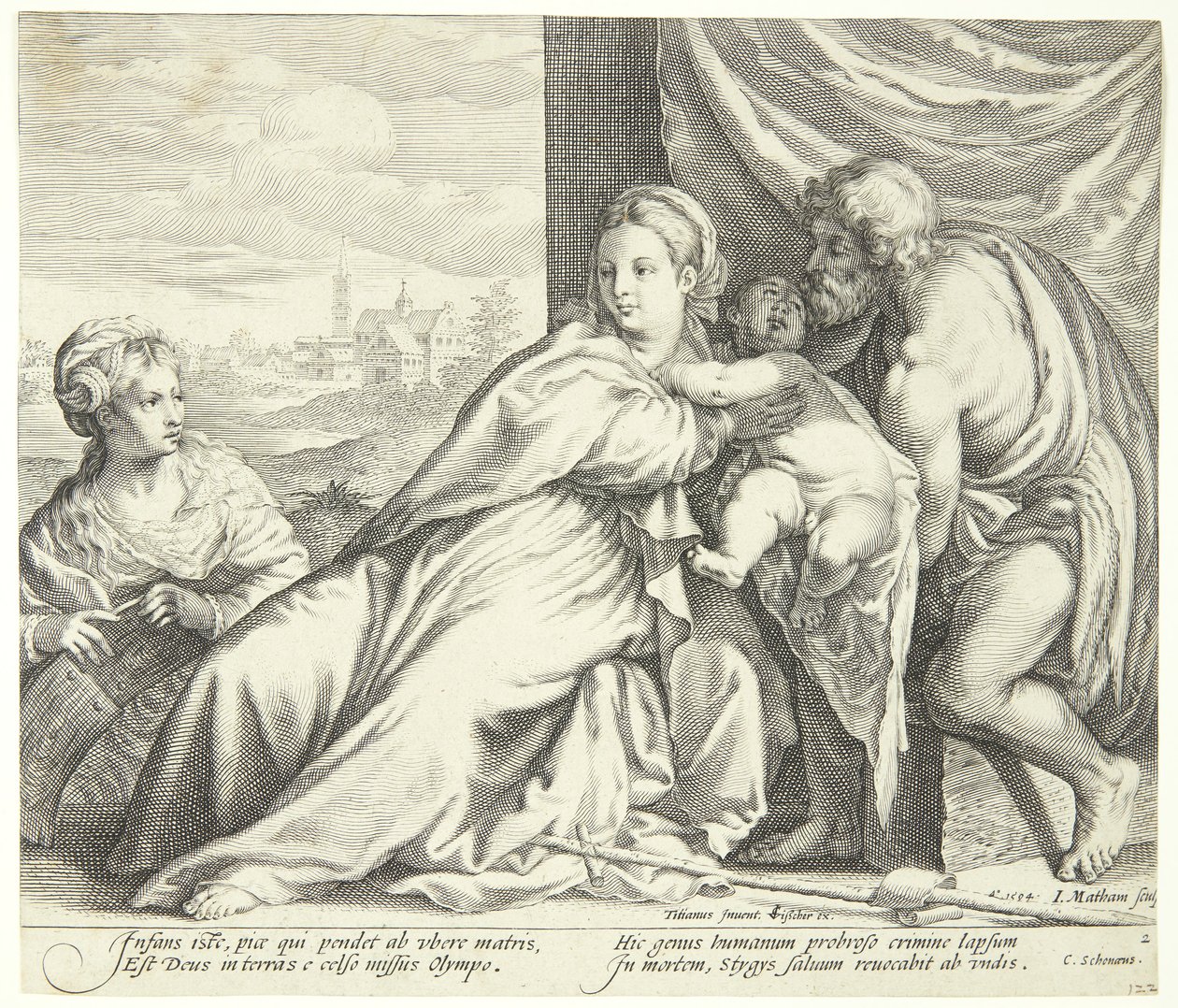 Madonna e criança com São João Batista e Santa Catarina de Jacob Matham