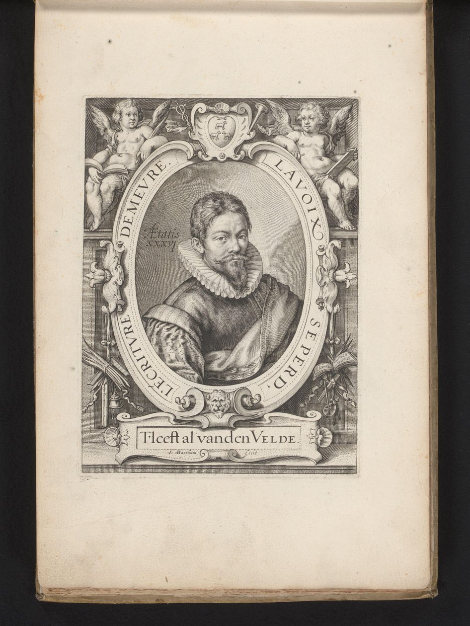 Retrato de Jan van den Velde aos 36 anos Espelho da arte da escrita (título da série) de Jacob Matham