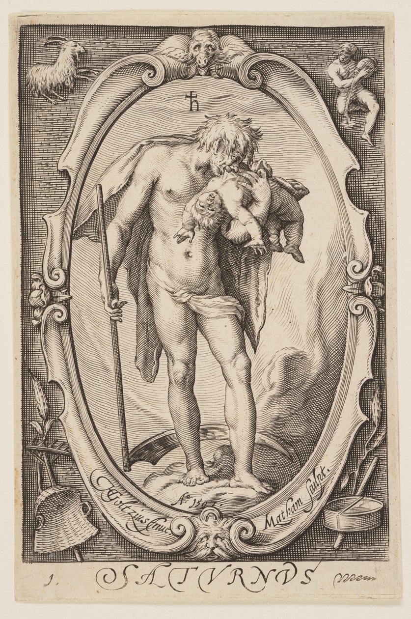 Saturnus (Saturno), de Os Sete Planetas de Jacob Matham