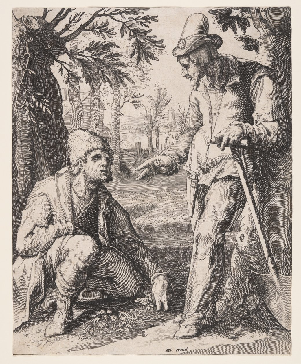 Dois camponeses de Jacob Matham