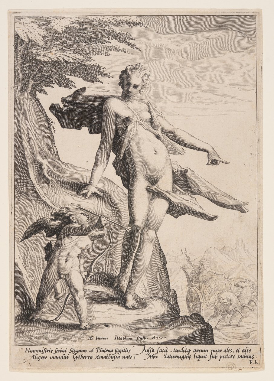Vénus, Cupido e Plutão de Jacob Matham