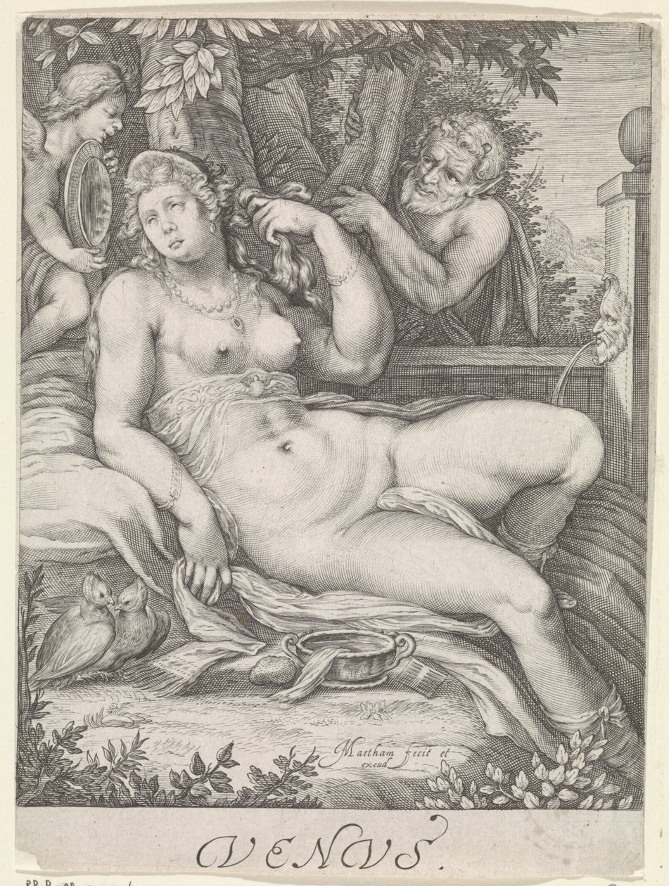 Vénus espiada por um sátiro
Vénus (título sobre o objecto) de Jacob Matham