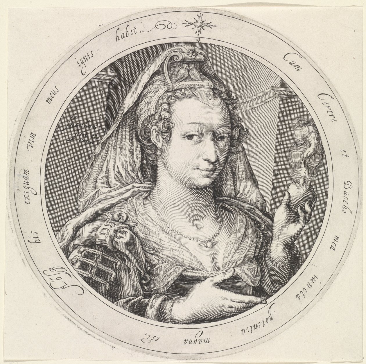 Vénus conheceu brandend hart
Vénus, Bacchus en Ceres (título da série) de Jacob Matham