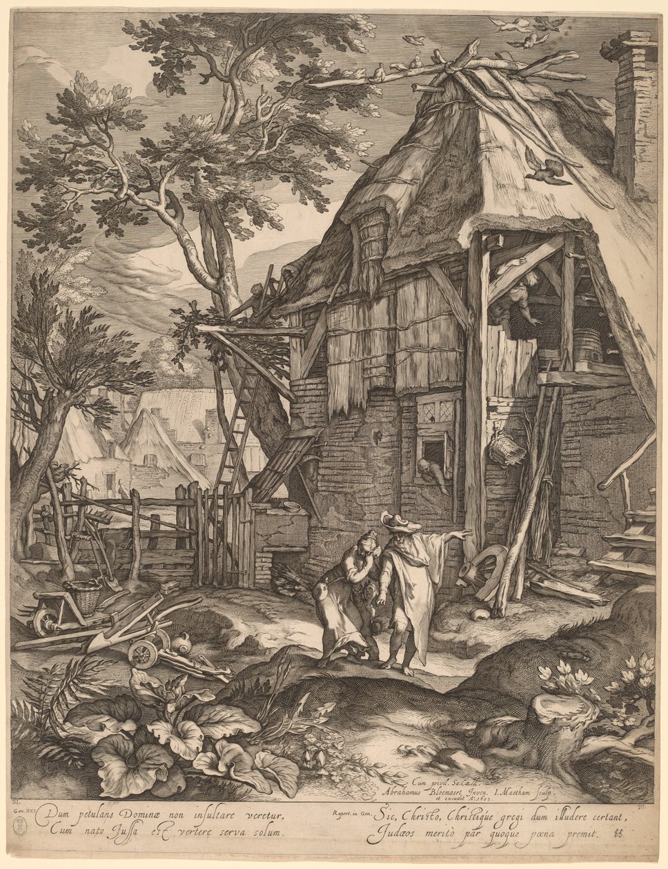 Abraão expulsando Agar de Jacob Matham, after Abraham Bloemaert