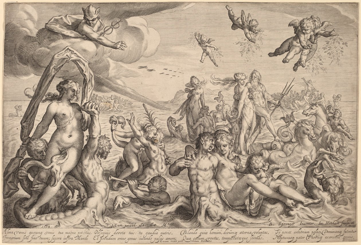 O triunfo de Netuno e Tétis de Jacob Matham, after Bartholomaeus Spranger