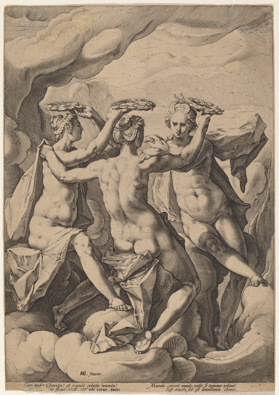 As Três Graças de Jacob Matham, after Hendrick Goltzius