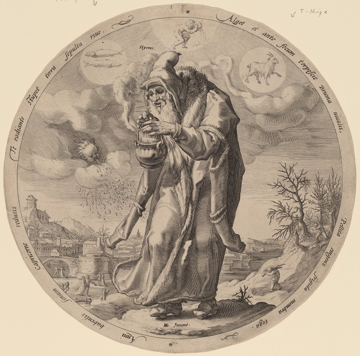 Inverno de Jacob Matham after Hendrik Goltzius