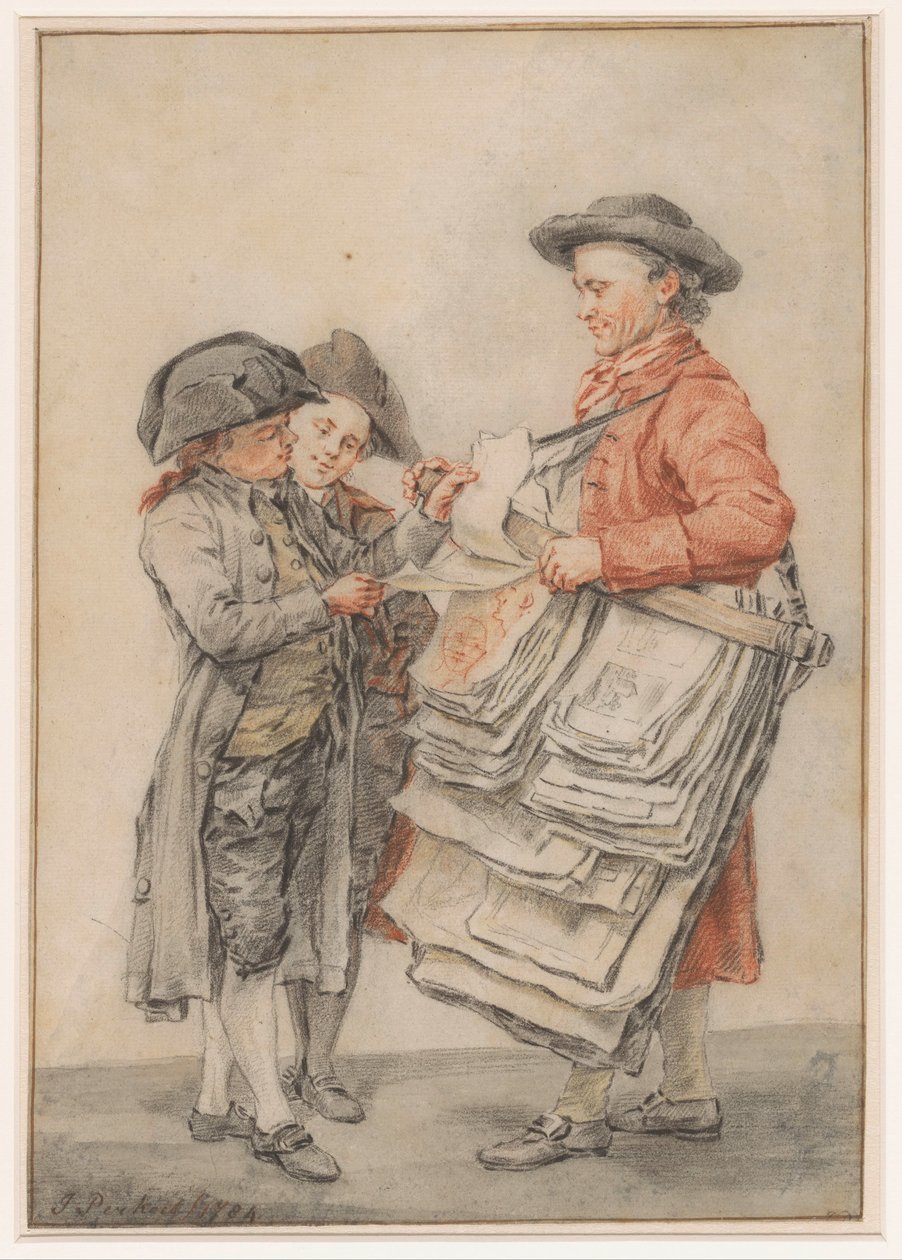 De prentverkoper de Jacob Perkois (signed by artist)