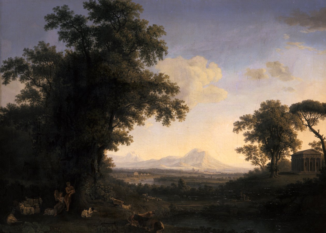 Paisagem árcade, 1829 de Jacob Philippe Hackert