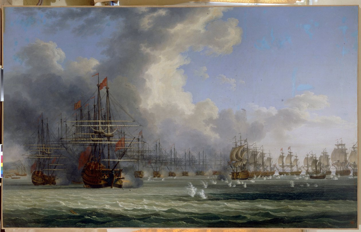 A Batalha de Chesma (Turquia). A Batalha de Chesma. Início da Luta a 5 de Julho de 1770. Após a Revolta de Orlov (1769) e como precursor da Guerra da Independência grega (1821-1829), a frota russa lutou contra a de Jacob Philippe Hackert