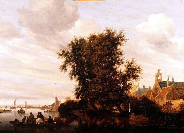 Os Maas perto de Gorkum de Jacob Salomonsz. (circle of) Ruysdael