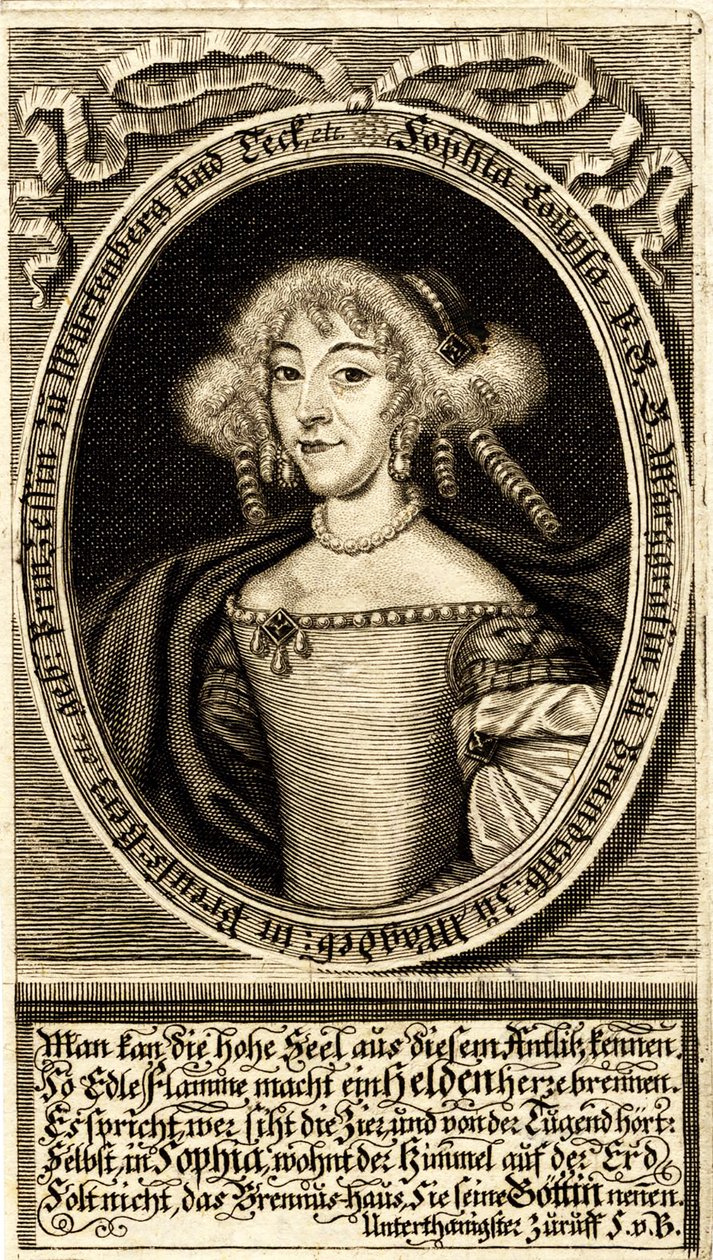 Retrato de Sophie Louise de Württemberg-Stuttgart 1642-1702, Margravina de..., 1672. de Jacob Sandrart von