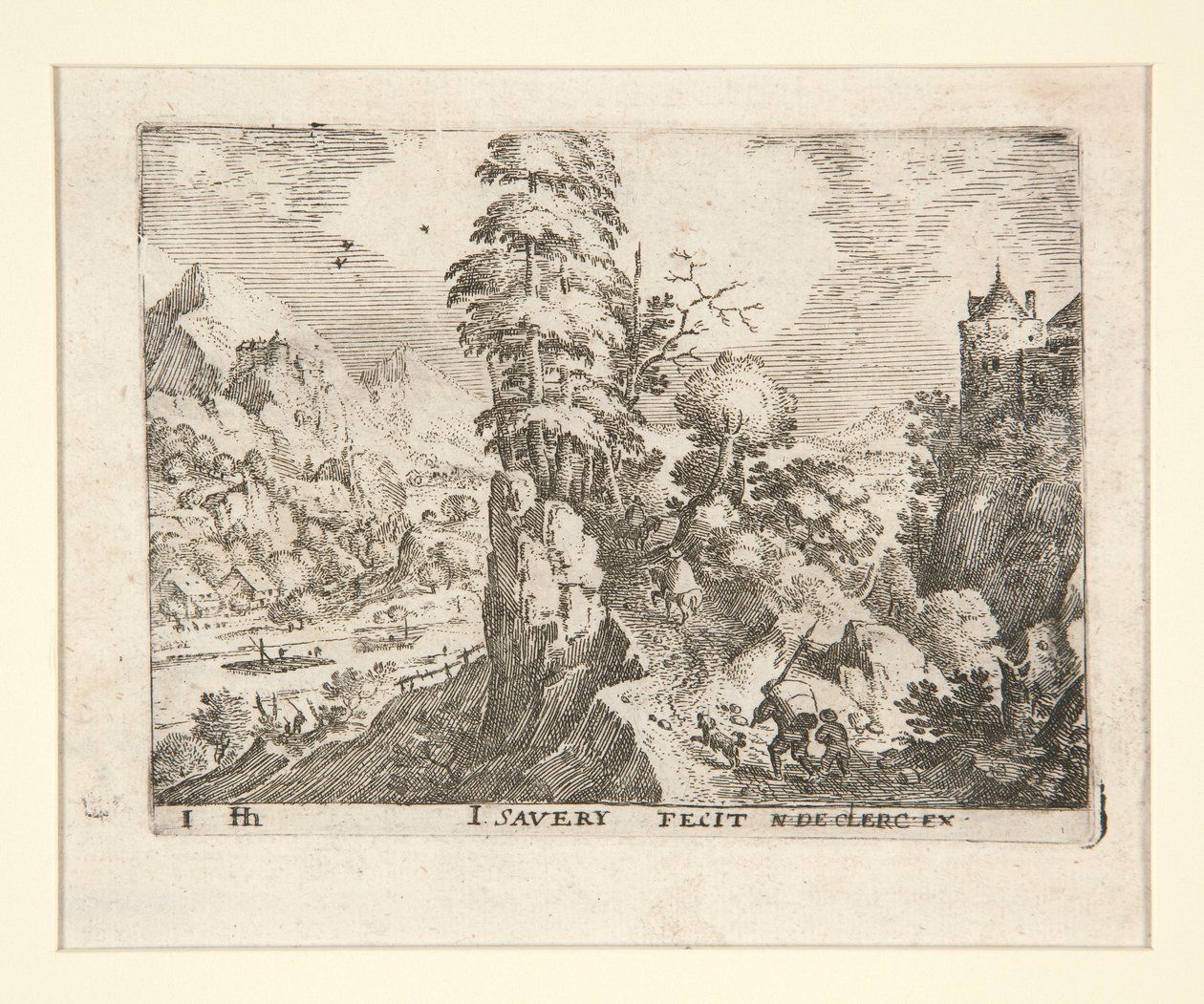 Der Packtrager mit einem Knaben und einem Hund (O transportador com um rapaz e um cão) de Jacob Savery I