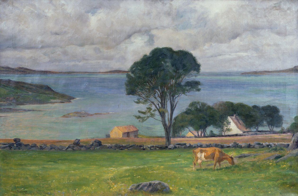 Vacas na paisagem de Jacob Sømme