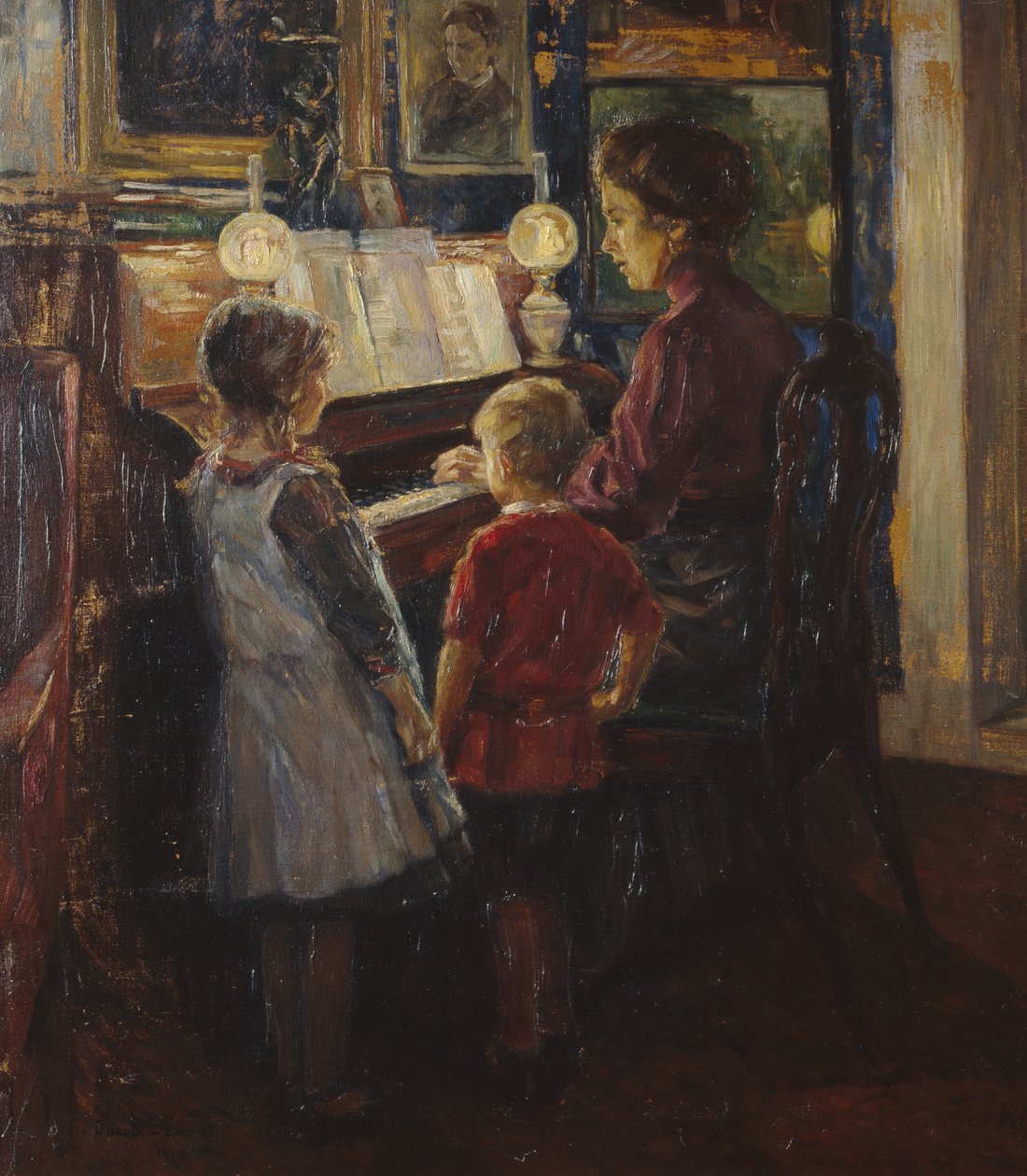 Mulher e Crianças junto ao Piano de Jacob Sømme