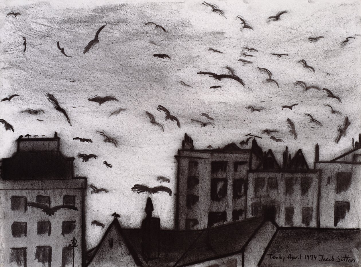 Tenby, 1994 (carvão sobre papel) de Jacob Sutton