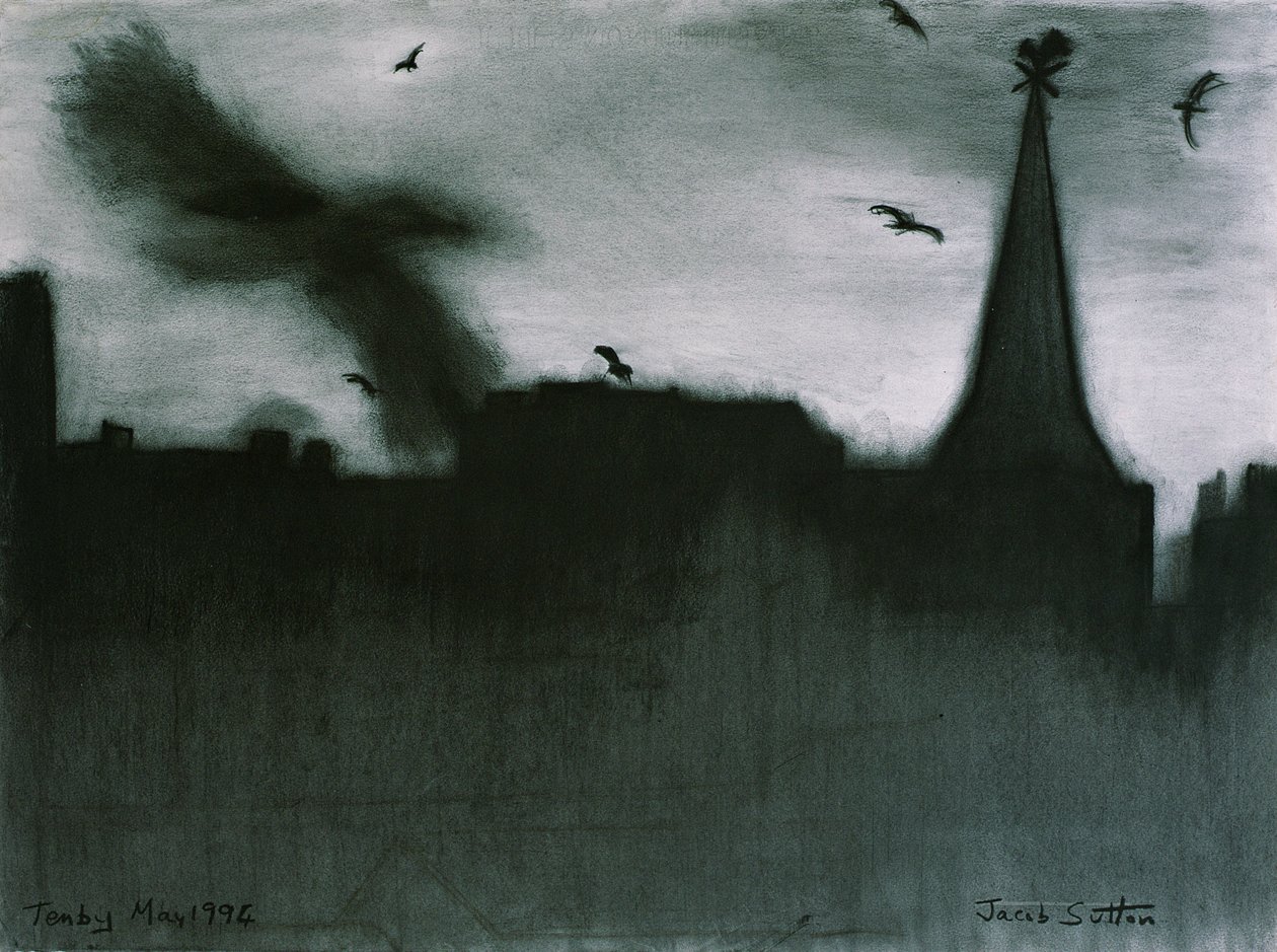 Tenby, 1994 (carvão sobre papel) de Jacob Sutton