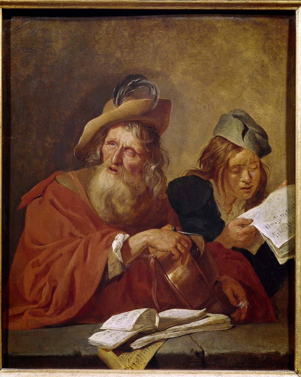 Guitarrista (músico zarolho) (óleo sobre tela de Jacob Toorenvliet