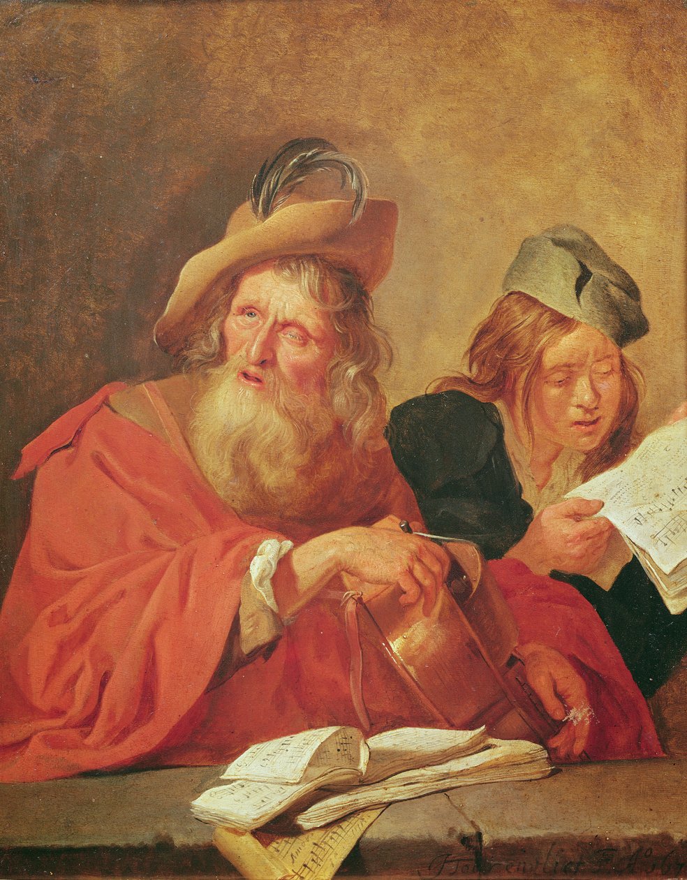 O jogador do Hurdy-Gurdy, 1678 de Jacob Toorenvliet