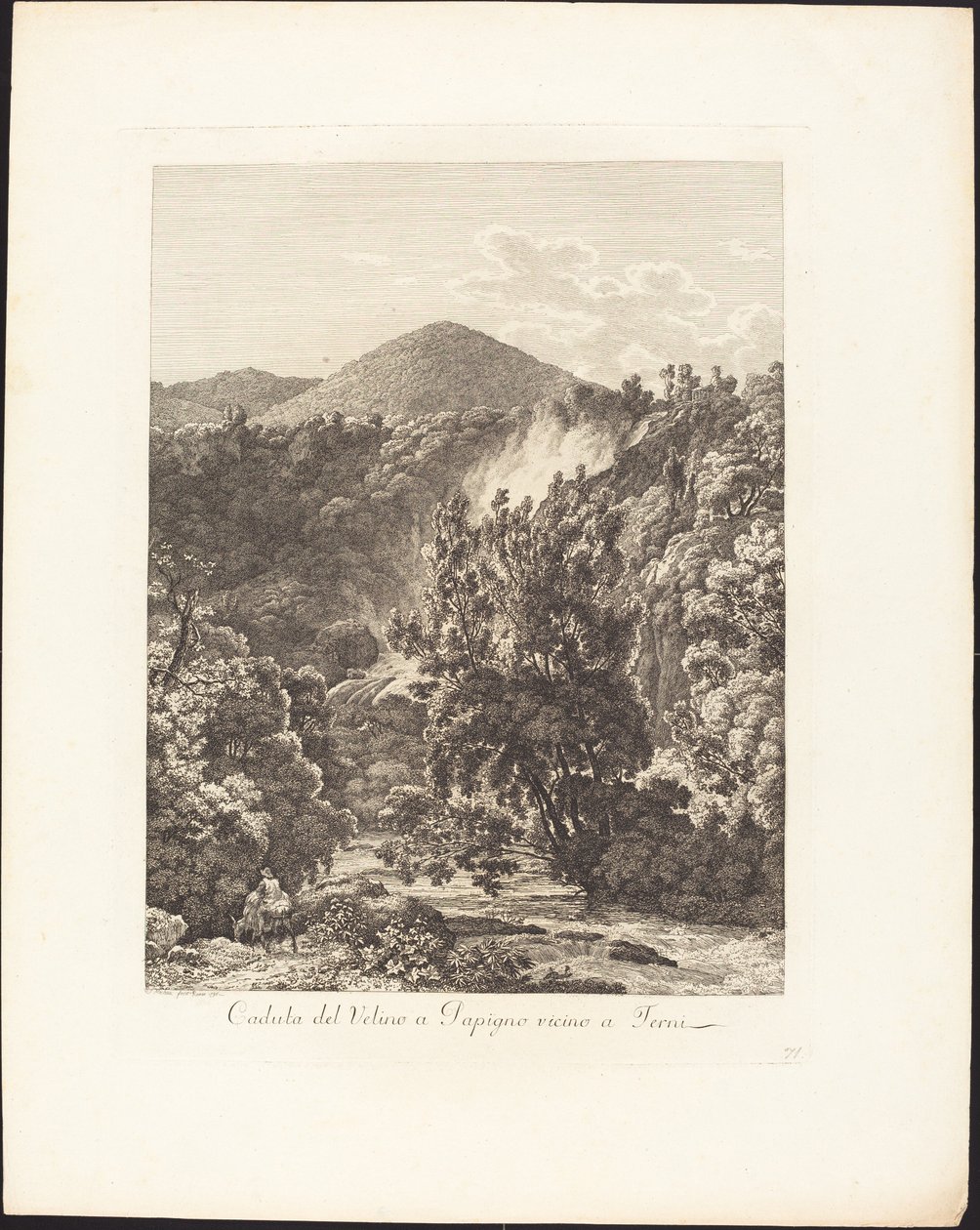 Queda do Velino em Papigno, perto de Terni de Jacob Wilhelm Mechau