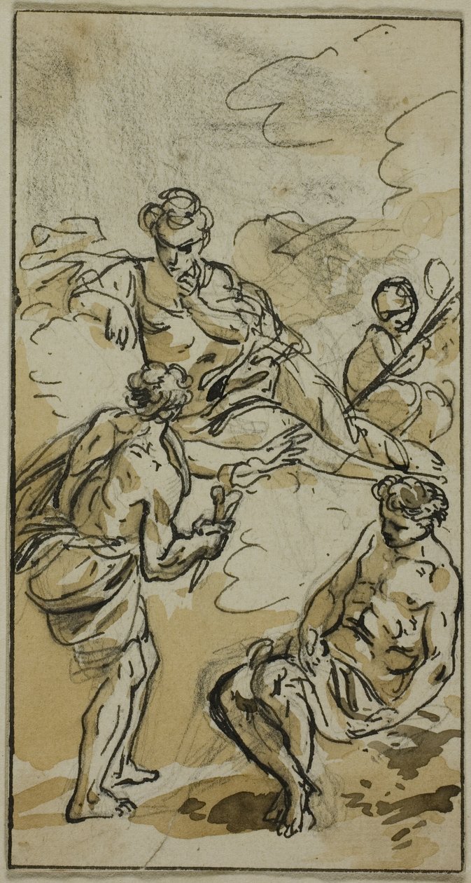 Deusa que aparece a duas figuras de Jacob Wilhelm Mechau