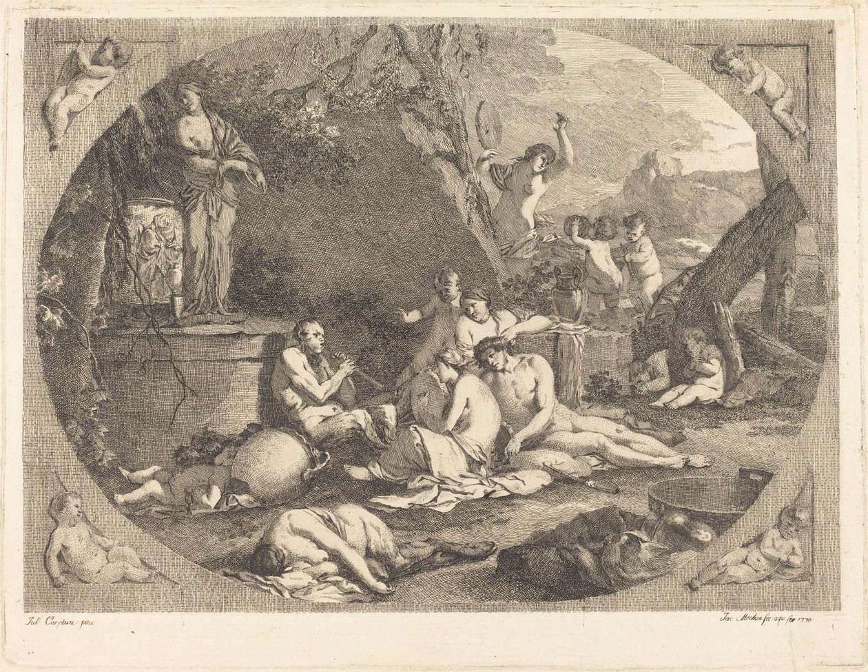 bacanal de Jacob Wilhelm Mechau after Giulio Carpioni
