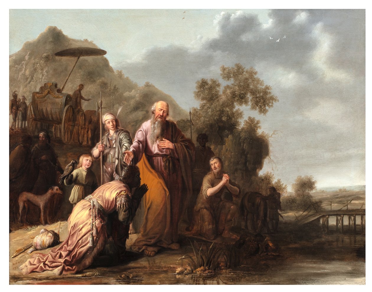 O Batismo do Eunuco, c.1632 (óleo sobre painel) de Jacob Willemsz de (c.1630 after 1675) Wet
