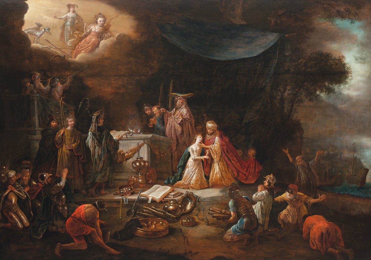 O Sacrifício da Afigenia (óleo sobre painel) de Jacob Willemsz de (c.1630 after 1675) Wet